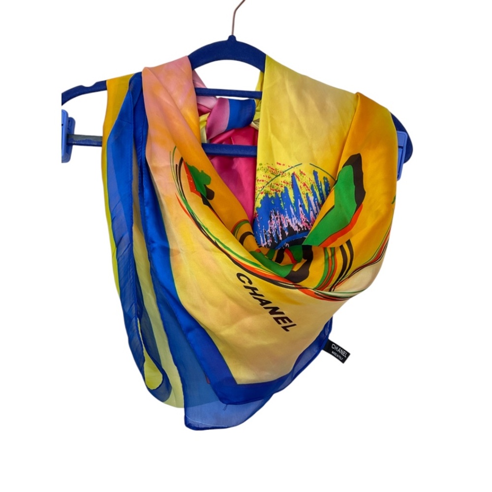 CHANEL Multicolor No.5 Perfume Bottle Silk Scarf - Picture 11 of 15